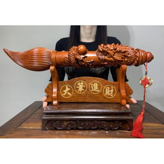 【臺中批發66藝品】花梨木 黑檀木【霸王龍文昌筆】【30-59公分】生意興隆 筆筆訂單大筆進財 招財擺飾 龍 開店