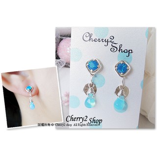 ◎Cherry2 shop◎手作。氣質款~水晶鑽+迷你水滴珠夾式耳環/手工耳夾A7335☆共10色