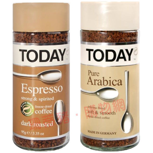 德國 TODAY 當代咖啡 阿拉比卡 義式濃縮 即溶 咖啡 95g 即溶咖啡 濃縮 TODAY咖啡 濃縮espresso