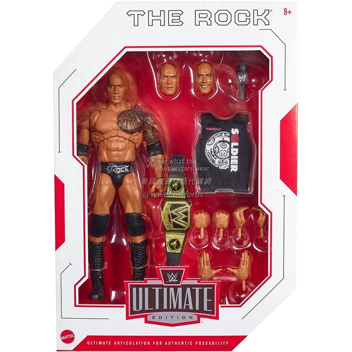 [美國瘋潮]正版WWE The Rock Ultimate Edition Elite 巨石強森刺青款終極限定精華版人偶