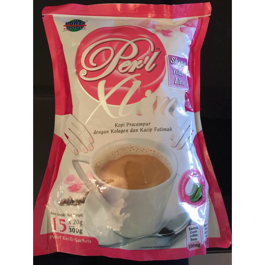 現貨-馬來西亞perl cafe膠原蛋白collagen&amp;卡琪花蒂瑪kacip fatimah女性咖啡(20g*15包)