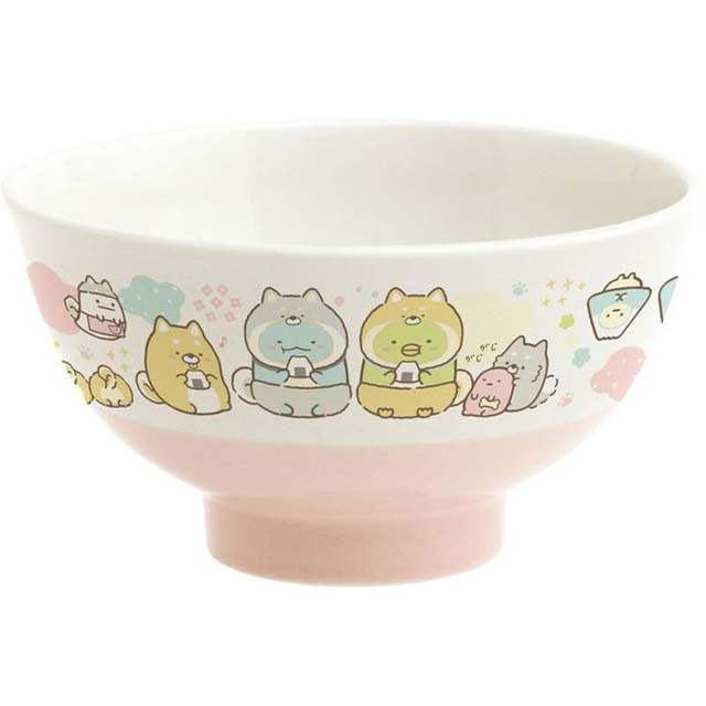 【現貨】小禮堂 角落生物 陶瓷碗 (粉白柴犬款)