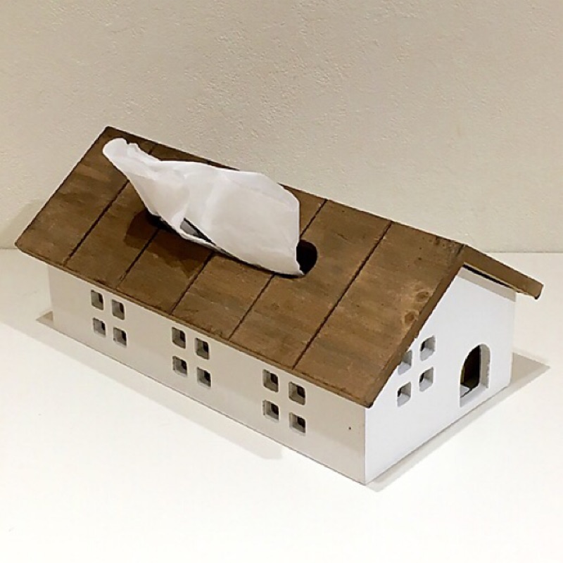 日本 連線 代購 木製 仿舊 房子 面紙盒