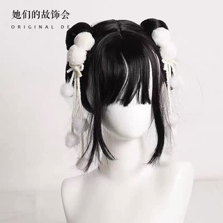 預購*日系毛球流蘇漢洋折衷髮夾 日系 軟妹 蘿莉塔 少女 民族風 日式 古風 毛球 髮飾
