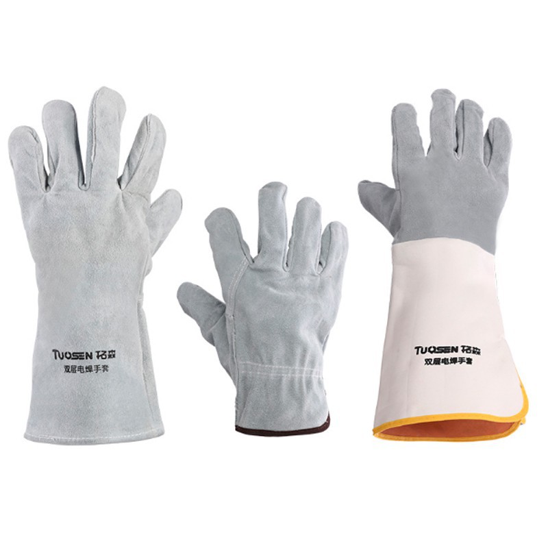 1 雙 TIG 焊接手套柔軟敏感手套單層/雙層牛皮袖口高品質焊接手套
