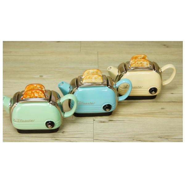THE TEAPOTTERY 英國手工藝術茶壺 - 烤麵包機 小型一杯份 兩色(米/綠) 工藝品 擺飾 藝術品