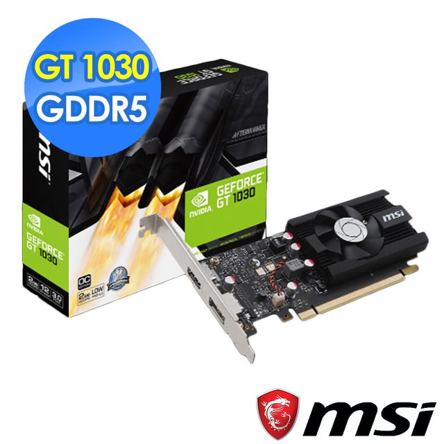 微星 GeForce GT 1030 2G LP OC 顯示卡 DDR5