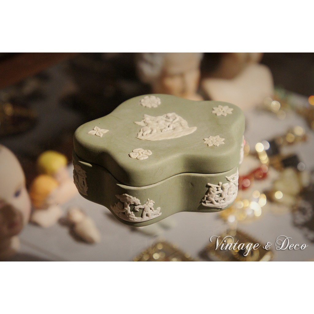 美國帶回 Wedgwood 珠寶盒 復古首飾盒 小飾品盒 [OTHERS-0410] 復古風 美式 老物 二手 擺飾