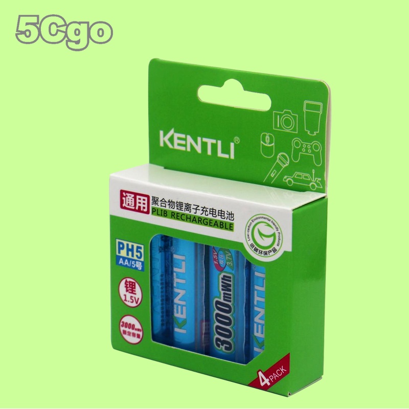 5Cgo【權宇】壽命三年 KENTLI金特力5號(台3號)AA 真正1.5V充電鋰電池四顆 另 7號(台4號)AA 含稅