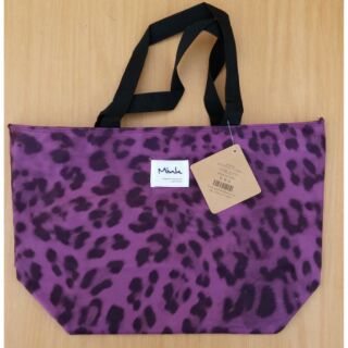 韓國 紫色豹紋托特包