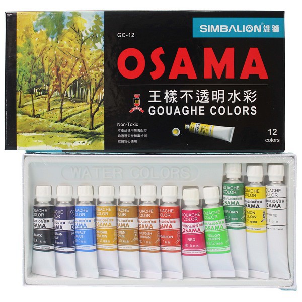 雄獅王樣不透明水彩12色水彩gc 12 一小盒入 定85 水彩顏料 蝦皮購物