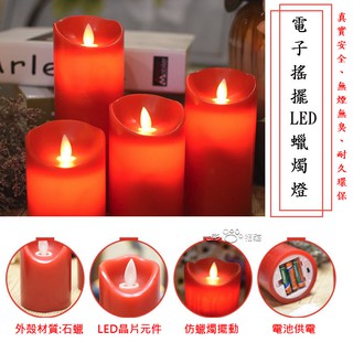 (臺灣有貨) LED模擬蠟燭 石蠟外殼 燈蕊搖擺 電子蠟燭 喜宴 洞房 拜佛 拜拜 鬥燈 婚禮 佛堂 模擬蠟燭燈 蠟燭臺