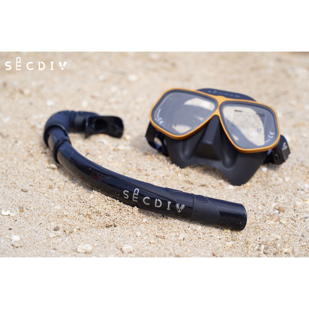 出清賠本售【SECDIV潛安 自由潛水用品】低容積面鏡+濕式呼吸管 自由潛水 套裝組