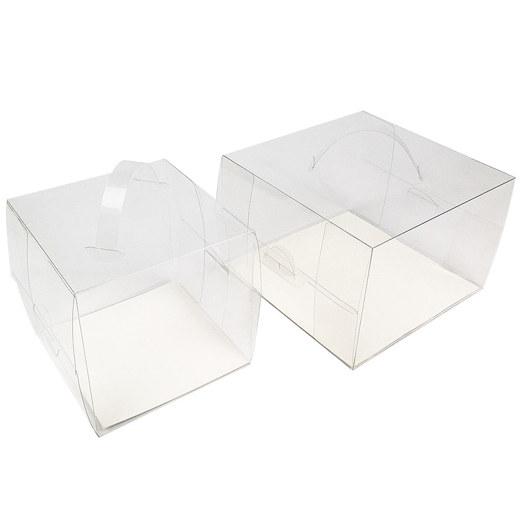 ☆╮Jessice 雜貨小鋪╭☆PET 透明 手提 蛋糕盒 空盒 適用: 造型  乳酪 蛋糕 塑膠盒 1份5組
