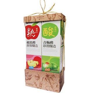 【吃健康】 臺灣 綠源寶 嚴選禮讚年節養生禮盒D-9(水果醋禮盒組)/純釀青梅醋+純釀蘋果醋