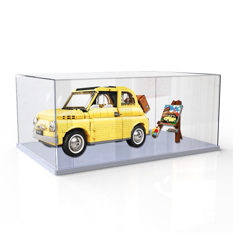 樂高 適用樂高10271菲亞特500亞克力展示盒創意系列模型車防塵收納盒