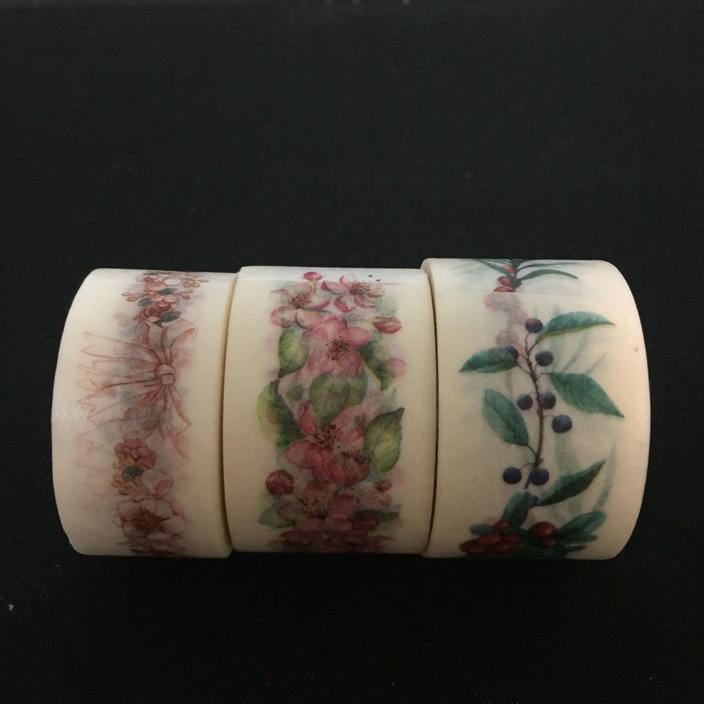 二手 紙膠帶kaze 珠花 茜空春櫻漫舞空谷尋芳植物花三捲一組出清 蝦皮購物
