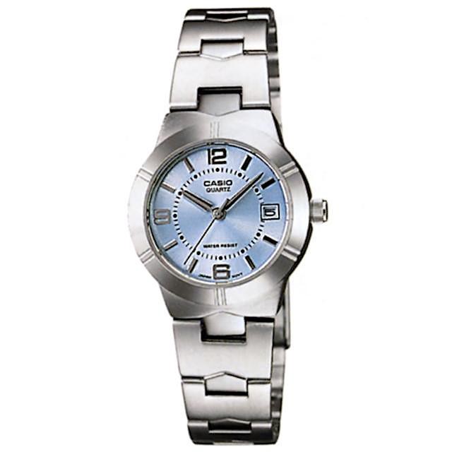 【CASIO 卡西歐】都會流行氣質腕錶-藍色 LTP-1241D-2A  現代鐘錶