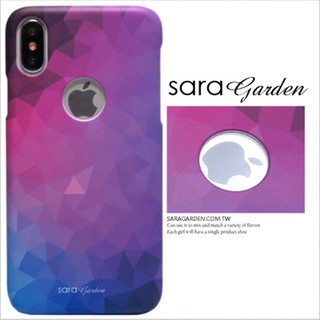 客製化 簍空 手機殼 iPhone X 8 7 Plus ix i8 i7 i7+ 硬殼 三角漸層紫藍