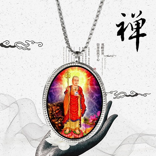 【POP+潮飾界飾界】地藏王菩薩 保平安 佛牌項鍊 宗教項鏈 玄藏