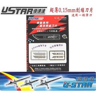 【鋼普拉】現貨 USTAR 模型專用 0.15mm 超薄帶齒刀片 刻線刀片 筆刀用 UA91904 UA1904