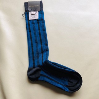 保證全新正品 BOTTEGA VENETA BV 藍黑條紋 長襪 SIZE M 義大利製