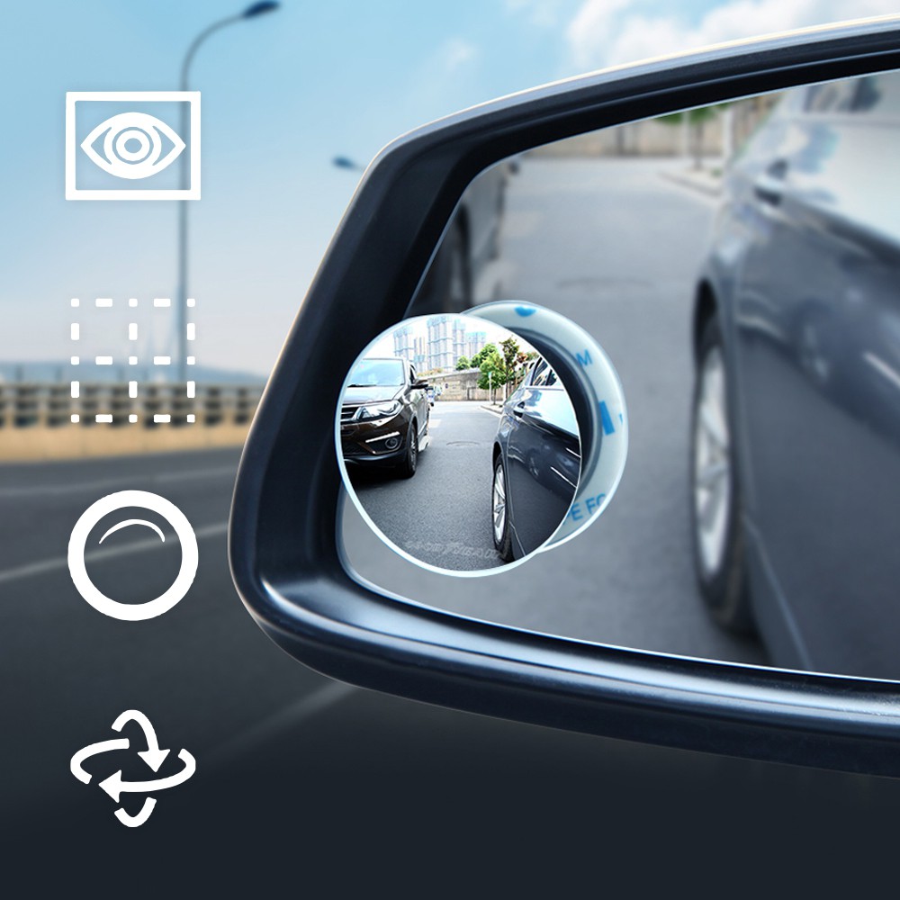 車用小圓鏡 360度 盲點鏡 廣角鏡 汽車 輔助鏡 防死角 後視鏡 後照鏡 大視野 倒車 停車 凸面鏡 玻璃鏡片 兩入