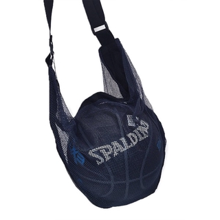 Spalding 單顆裝 網袋 攜帶方便 附肩袋 不含籃球 斯柏丁 深藍 [SPB5321N62]