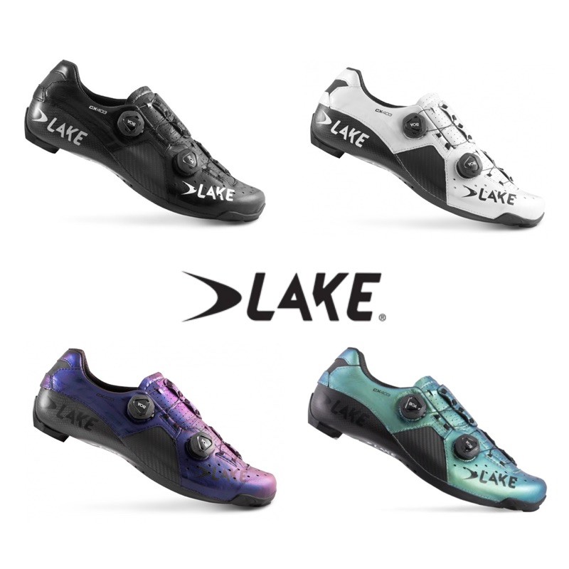 拜客先生－【LAKE】CX403 WIDE系列頂級碳纖全熱塑公路卡鞋 - 變色龍/白/黑