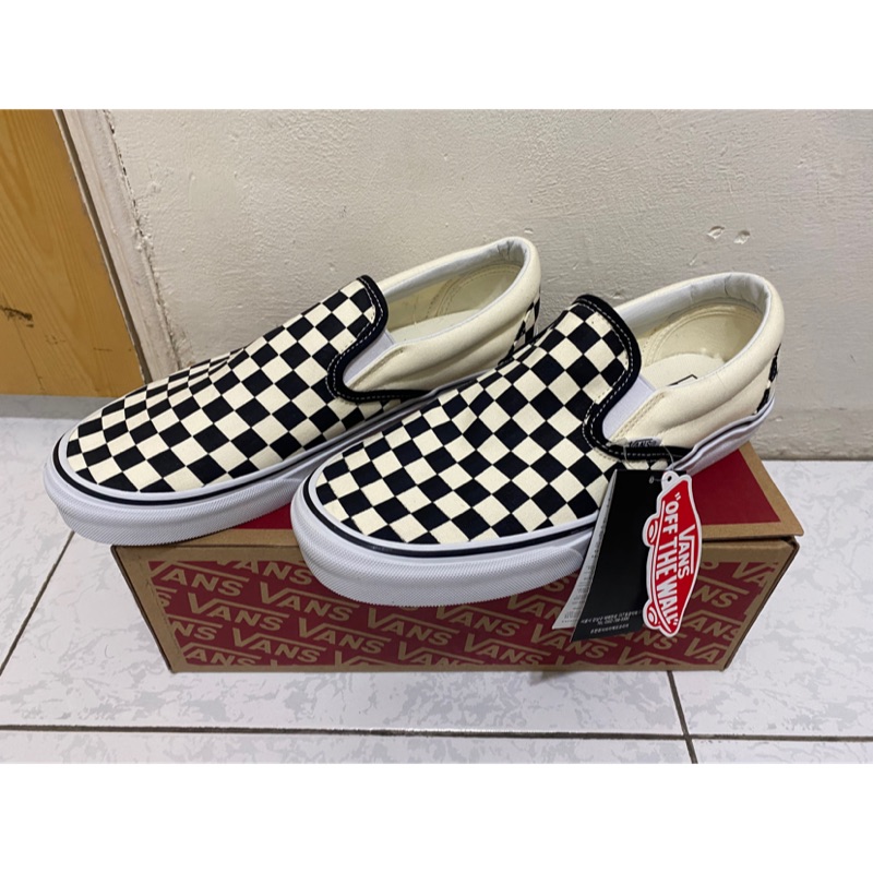 ～正品～ Vans classic slip-on 棋盤格 懶人鞋 帆布鞋 米白黑