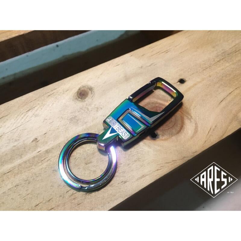 【ARES】L4 鍍彩 幻彩 鑰匙扣 拋光壓鑄  鑰匙環 鑰匙圈 皮帶釦環   電鍍多重工藝製成 彩鈦  鋅合金材質 堅