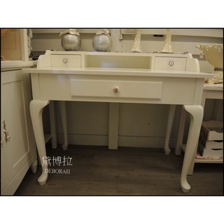 高雄．黛博拉家飾精品． 歐式鄉村法式白色實木家具虎腳造型書桌辦公桌寫字桌櫃檯電腦桌化粧臺化粧桌客製化傢俱訂做