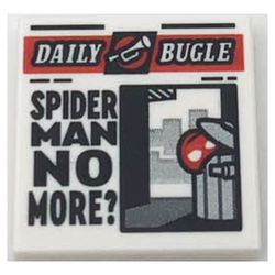 LEGO 76178 白色 2x2 號角日報 'SPIDER-MAN NO MORE?' 印刷磚