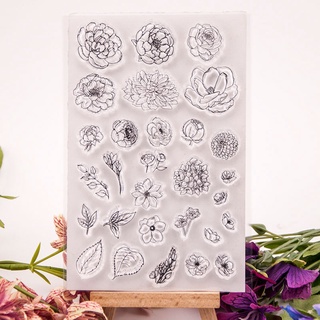花矽膠透明印章 Diy 剪貼簿壓花裝飾紙卡工藝藝術手工製作