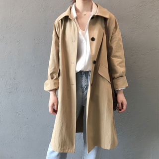 《Alsis女神私服》率性長版女生風衣外套優雅氣質休閒寬鬆日系韓版隨性百搭