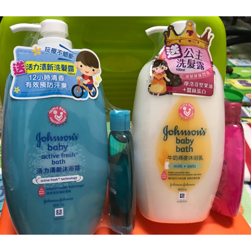 嬌生嬰兒 牛奶燕麥沐浴乳/活力清新沐浴露/800ml