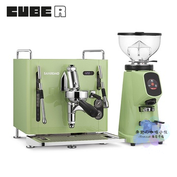 組合價 SANREMO CUBE R 單孔半自動咖啡機 110V 綠色 + AllGround 磨豆機 110V 磨豆機