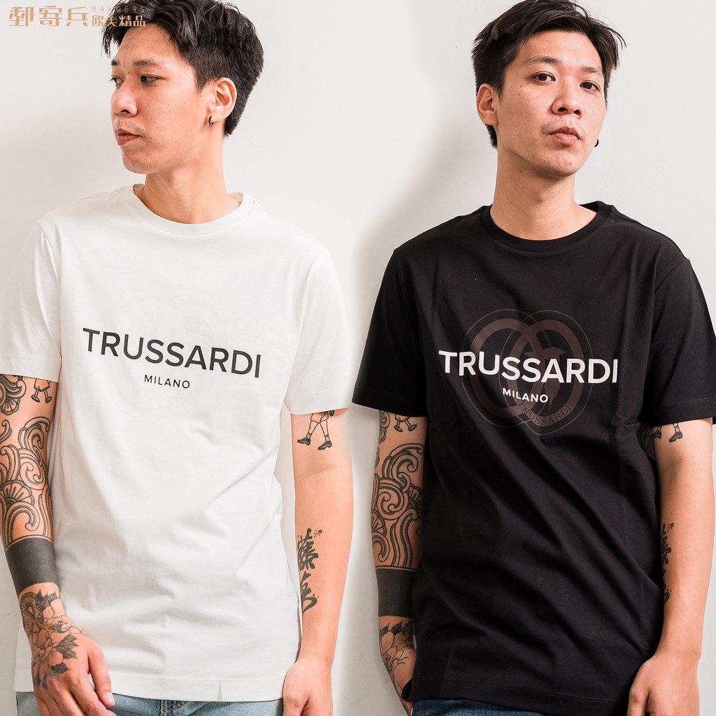 [現貨] TRUSSARDI JEANS TJ 男版 雙圓圈文字LOGO短袖 T恤 8055720099713