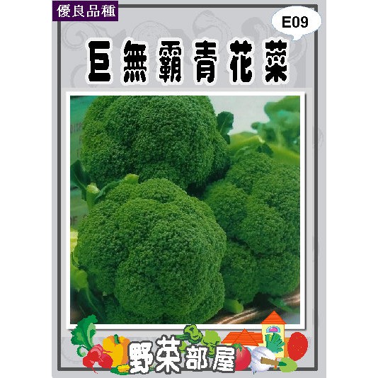 【萌田種子~蔬菜種子】E09 巨無霸青花菜種子0.22公克 , 營養價值高 , 每包16元~