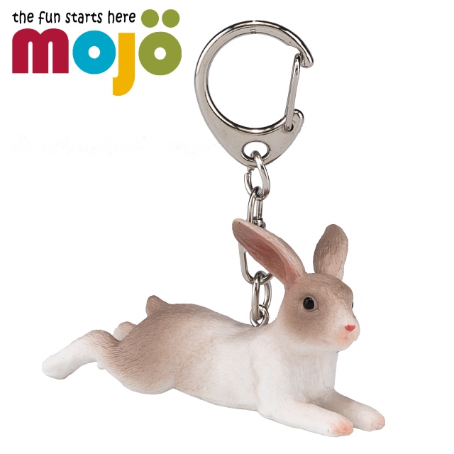 Mojo Fun動物模型-小兔子鑰匙圈(躺姿)