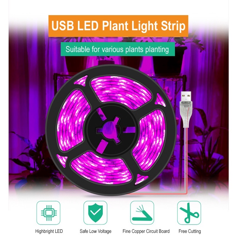 Led 植物生長燈植物 LED 燈條室內園藝花多肉植物燈全光譜溫室紫外線照明