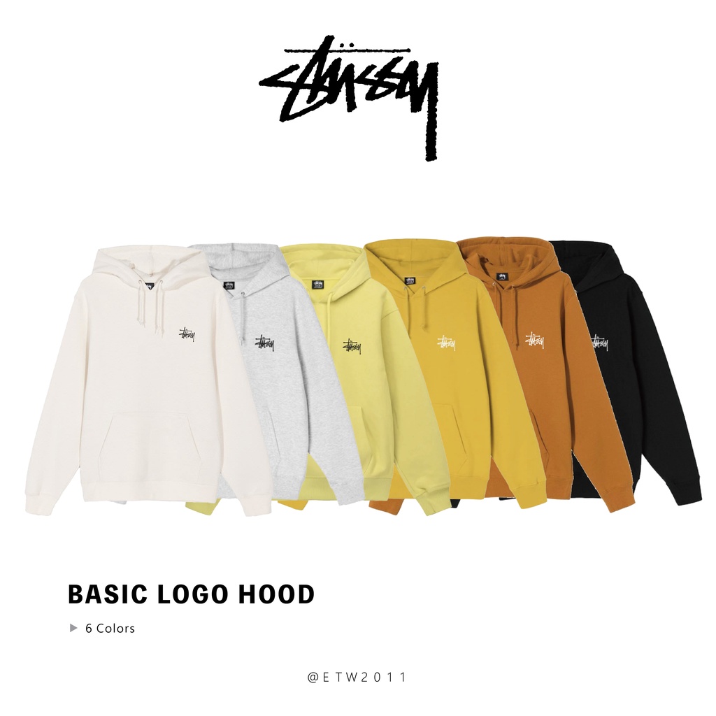 ☆ETW☆【台中店】 STUSSY BASIC LOGO HOOD 帽T 連帽 TEE 黑色 土黃 灰色