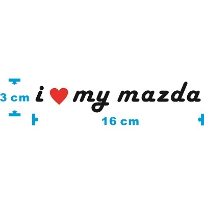 【豆豆彩藝】I06-i love my mazda 簍空防水貼紙(MAZDA 2 3 5 CX-3 CX-5 MX5)