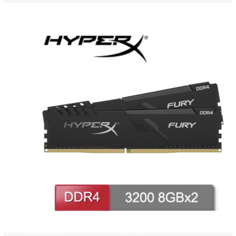 HyperX FURY DDR4-3200 16g(8GBx2) 桌上型電競雙通道超頻記憶體