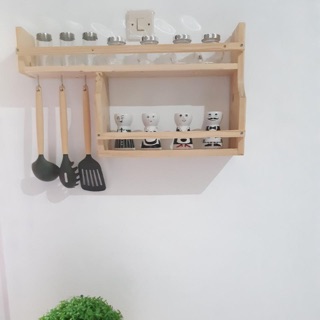 Kayu GANTUNGAN 荷蘭柚木柚木香料架廚房架子帶衣架