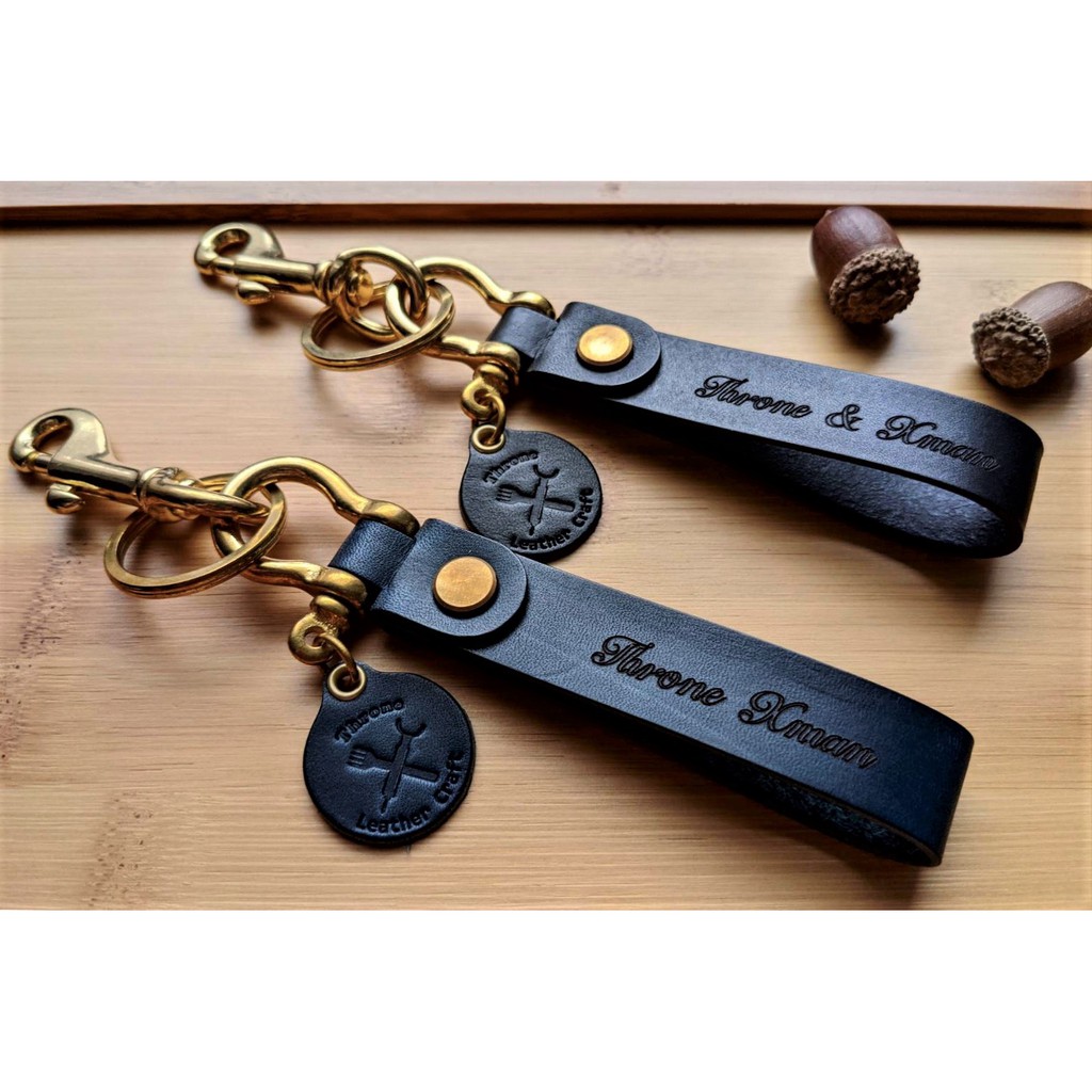 皮革鑰匙圈 馬蹄型 黃銅鑰匙圈【免費客製雷雕】情人節 生日禮物 植鞣牛皮