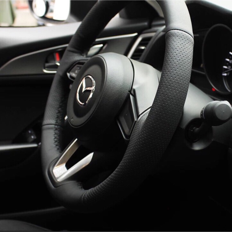 🔹HITO🔹 全系列Mazda 馬自達3/6 CX5真皮紅線/黑線手縫方向盤套