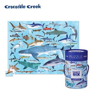 【美國Crocodile Creek】生物主題學習桶裝拼圖-鯊魚世界