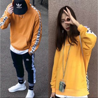 yellow adidas tnt tape hoodie