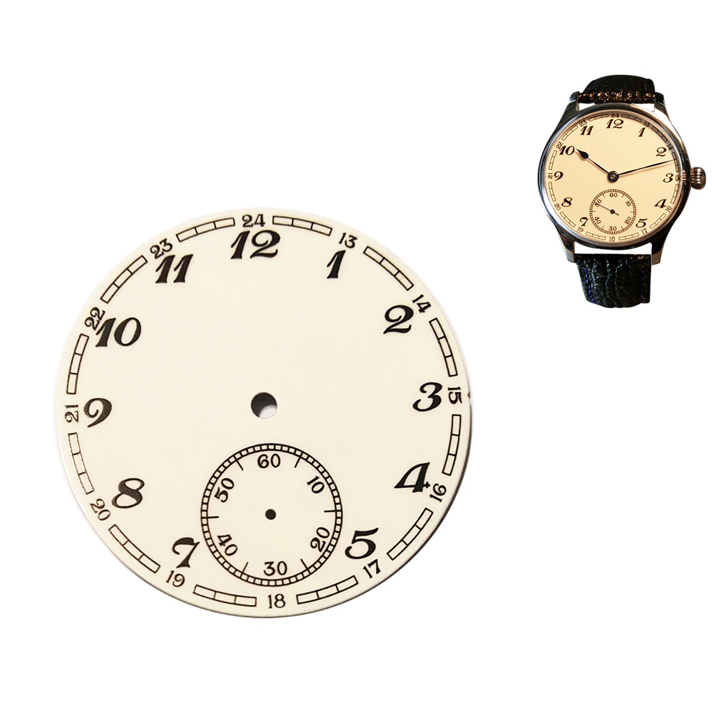38.9 毫米手錶錶盤面手錶板帶藍色指針,適用於 ETA 6498 ST36 機芯